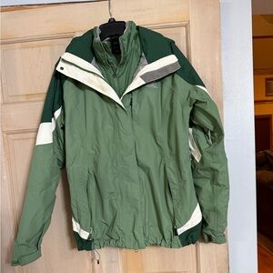 The North Face women’s freedom insulated jacket, size large.